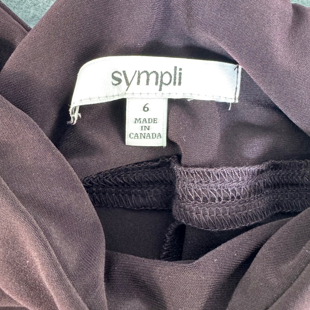Sympli Side Slit Wide Pant Currant Purple High Rise Jersey Trousers Size 6 NEW - Picture 4 of 10